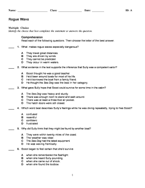 Rogue Wave Questions and Answers PDF  Form