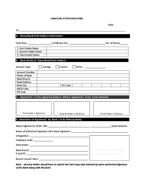 Signature Attestation Form