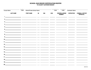 Nj Mvc School Bus Certification Driver Roster  Form