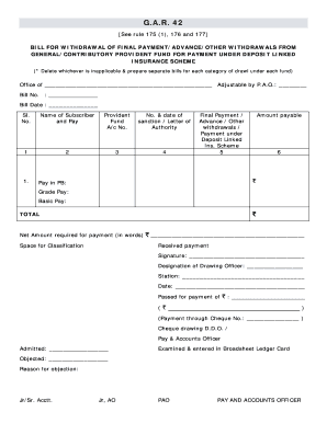Gpf Withdrawal Form for Central Govt Employees PDF