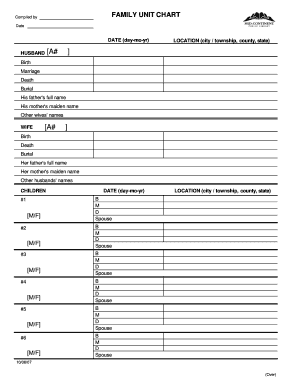 Family Unit Chart  Form