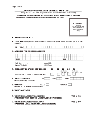 BIO DATA CUM ATTESTATION FORM for RECRUITMENT of ASST Dccbmbnr