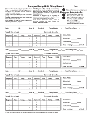 Paragon Ramp Hold Firing Record Page Lightgarden Net  Form