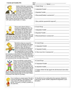 Identify the Controls and Variables  Form