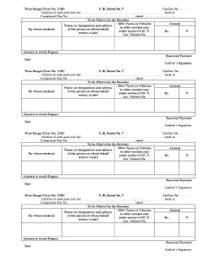 West Bengal Form No 2380 Challan Payment