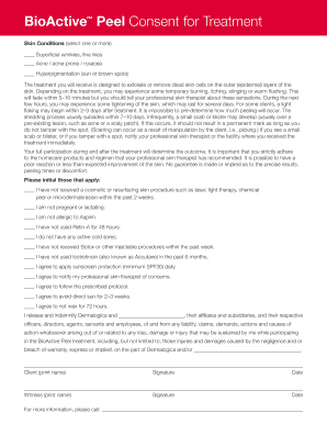 BAP Treatment Consent Form 22kb PDF Dermalogica Retailing Superstar