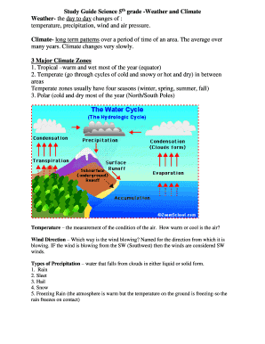 5th Grade Weather Study Guide  Form