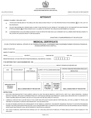 Medical Certificate  Form