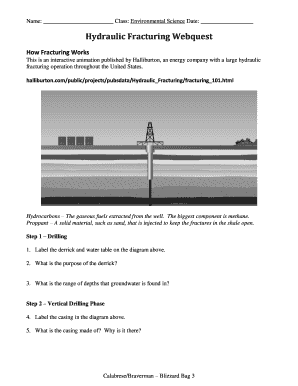 Hydraulic Fracturing Webquest Answer Key PDF  Form