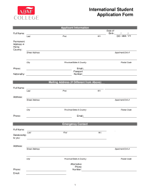 International Student Application Form