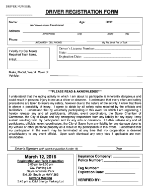 Driver Registration Form