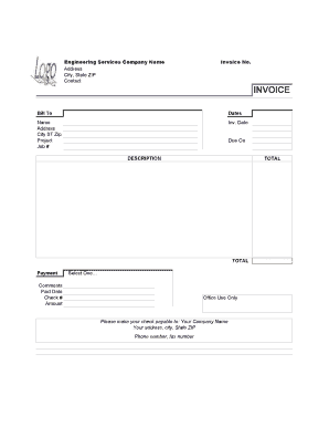 Engineering Invoice Template  Form