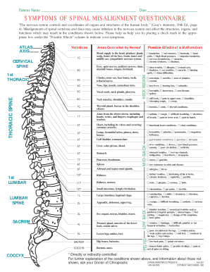 Symptoms of Spinal Misalignment Questionnaire  Form