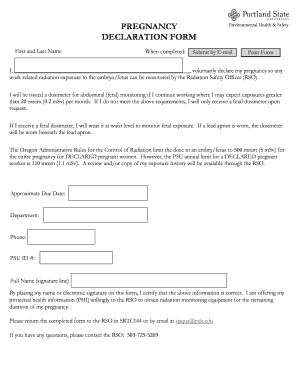 Pregnancy Declaration Form