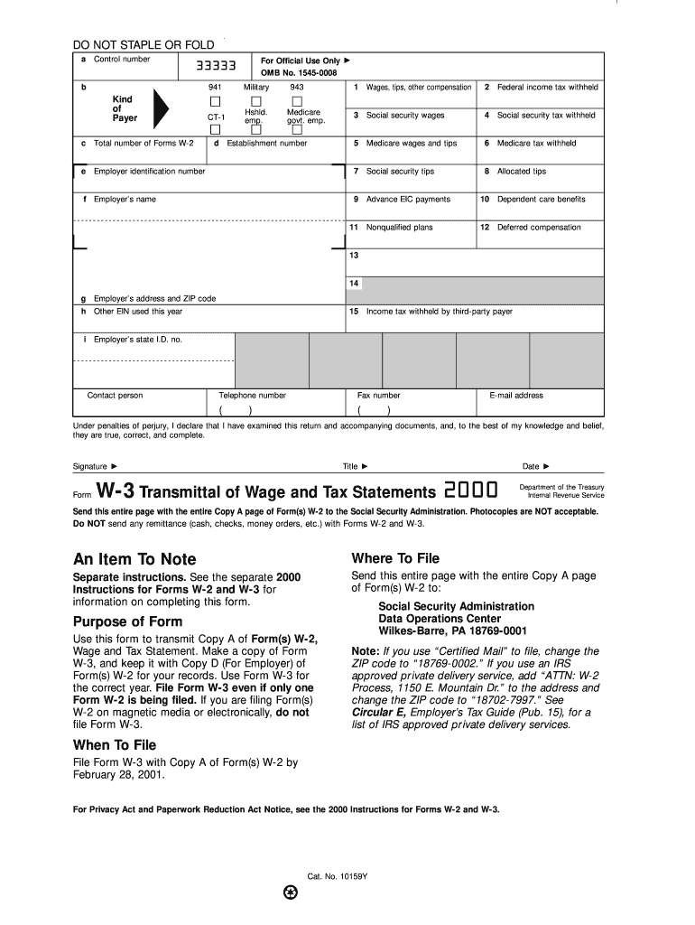  Income Tax Withheld by Third Party Payer Irs 2000