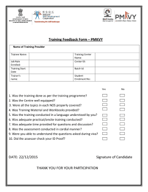 Candidate Feedback Form