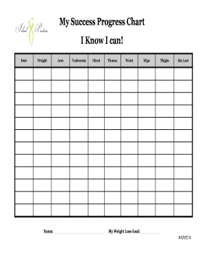 My Success Progress Chart I Know I Can! Erichsen Wellness  Form