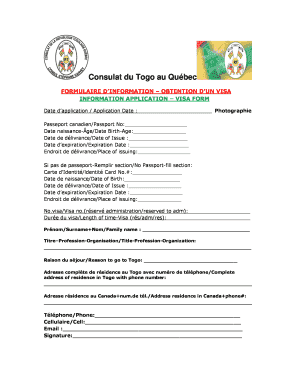 Togo Visa Application Form PDF