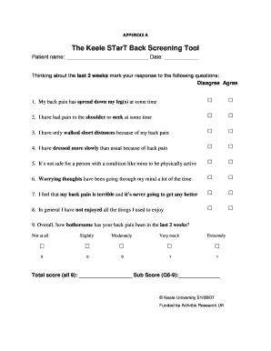 Start Back Tool PDF  Form