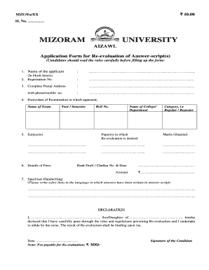 Re Evaluation Form MZU Mzu Edu