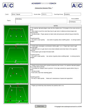 Academy Soccer Coach Interactive Session Plan 4 Interactive Session Plan Created by Academy Soccer Coach Co Uk with Session Diag  Form