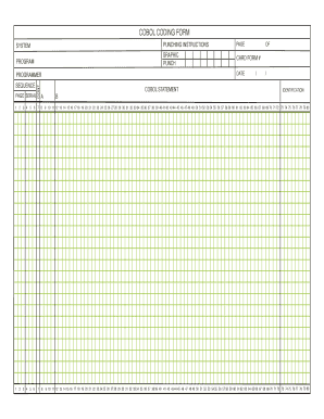 Cobol Coding Sheet  Form
