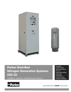 Parker Dual Bed N2 Generation System DB5 20 Manual PDF  Form