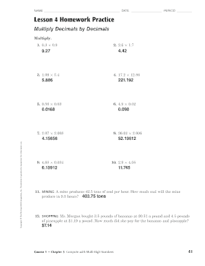my homework lesson 4 order numbers answer key