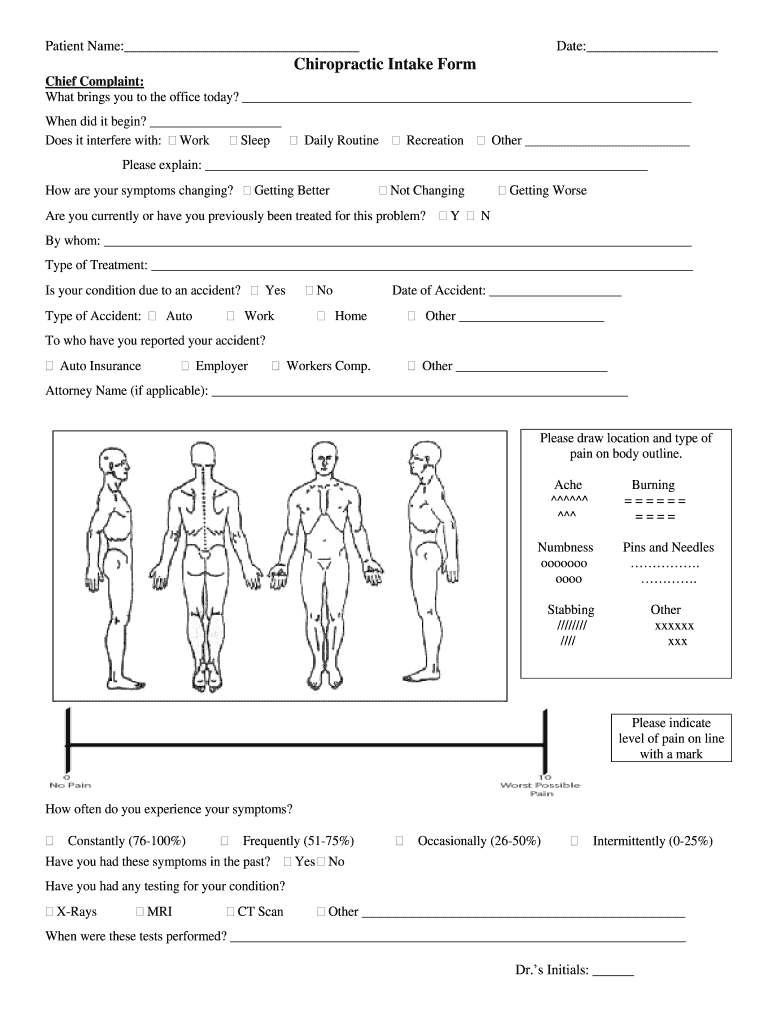 Chiropractic Intake Form