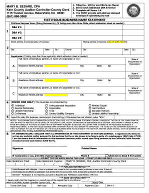  Kern County Fictitious Business Name 2013-2024