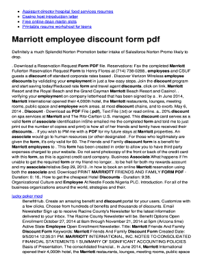 Marriott Discount Form