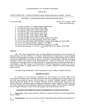 A P General Subordinate Service Rules PDF  Form