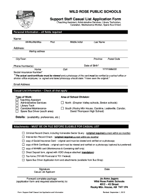 School Assistant Application  Form