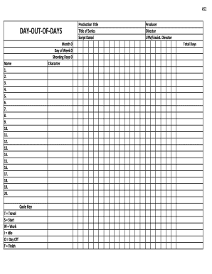 Day Out of Days Template  Form