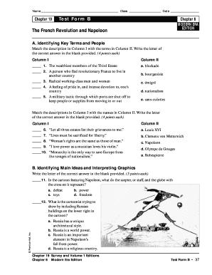 French Revolution Test PDF  Form