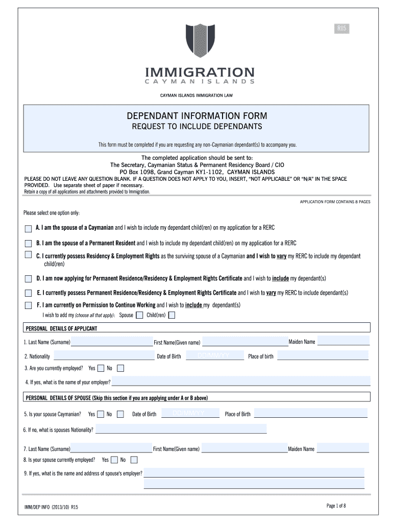 Cayman Islands Immigration Forms
