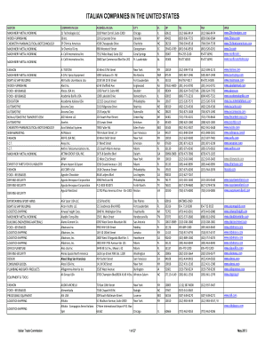 ITALIAN COMPANIES in the UNITED STATES Aretusa Ice  Form