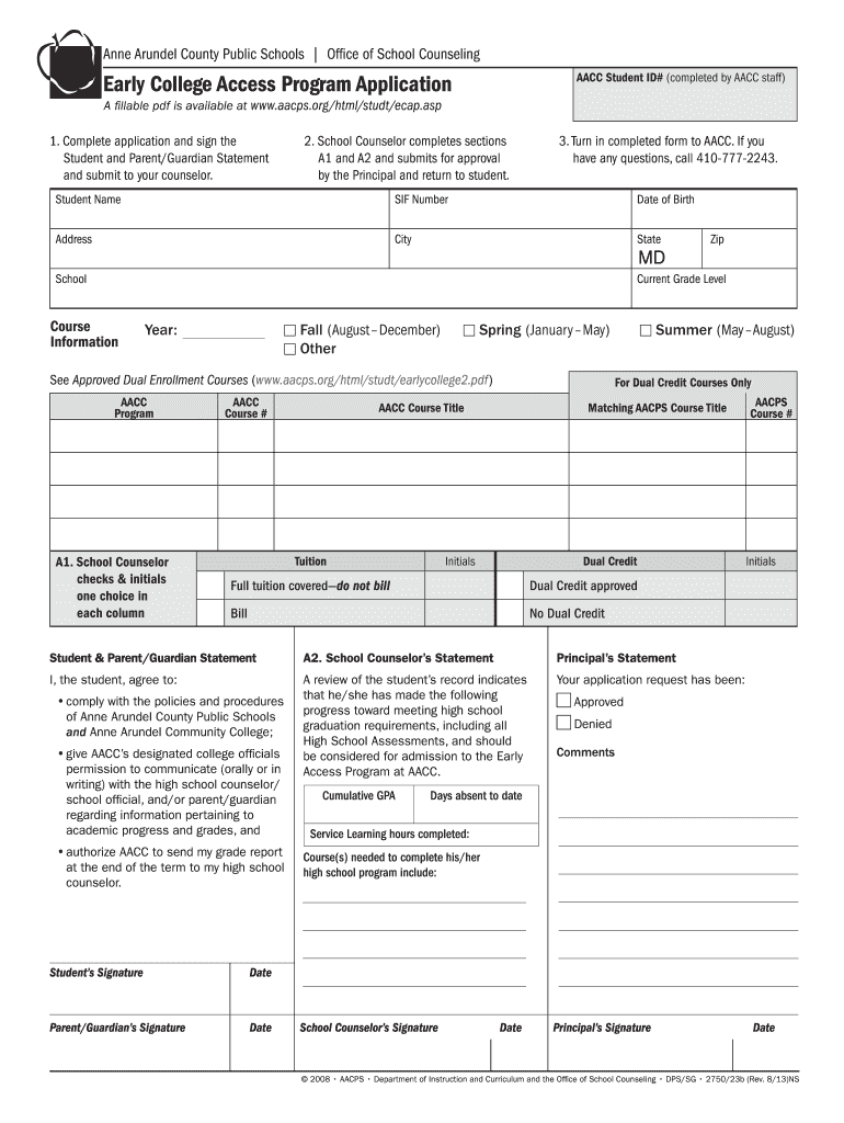 Aacps Ecap  Form