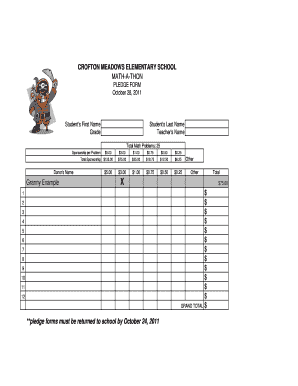 Math a Thon Pledge Form Aacps