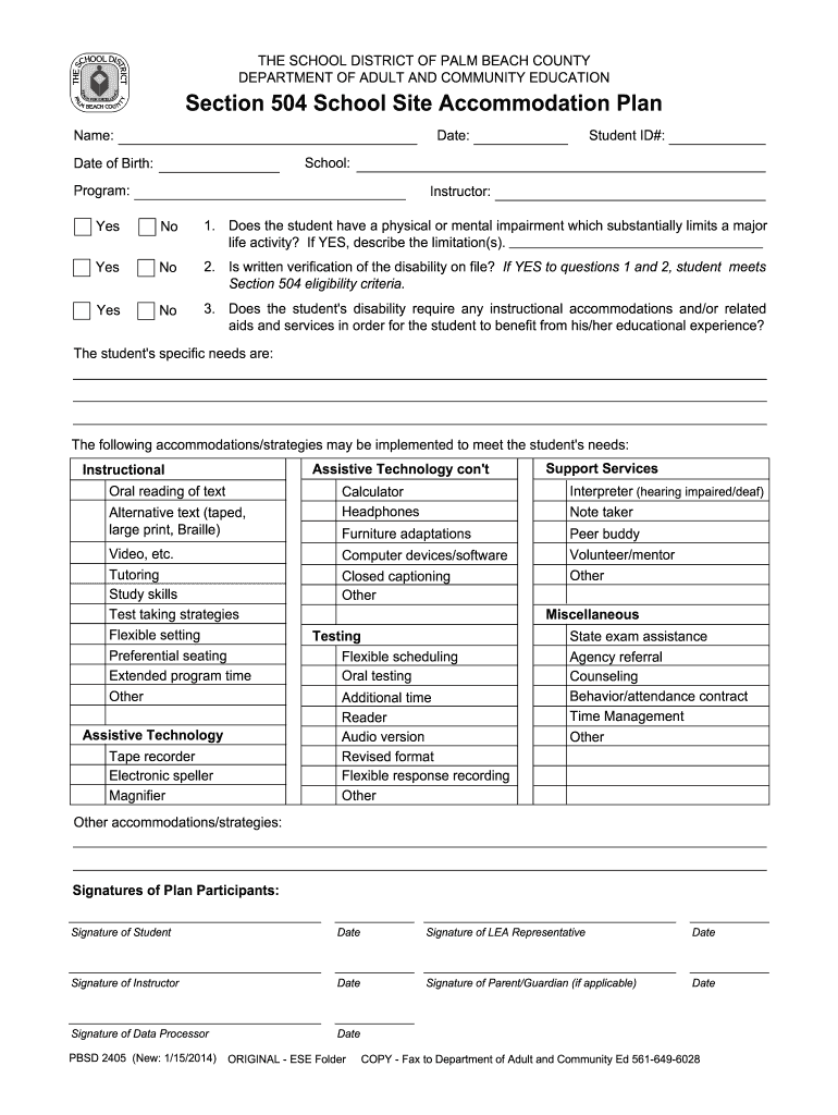 what is 504 plan in education