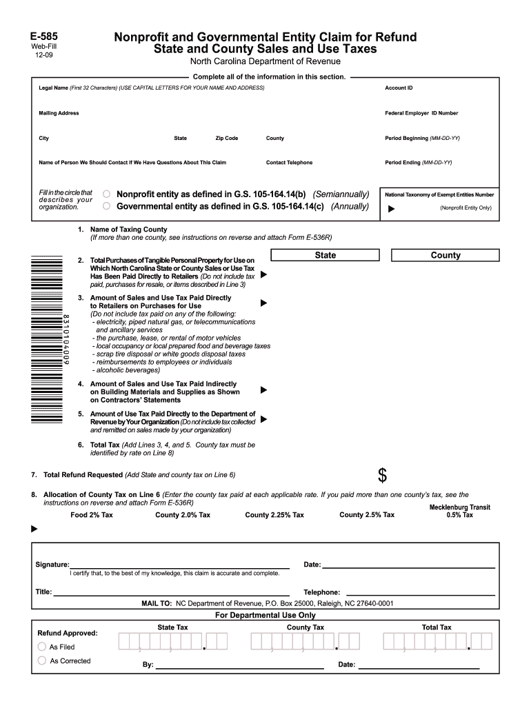 Get and Sign E 585  Form 2009