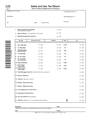 Sales and Use Tax Nc  Form