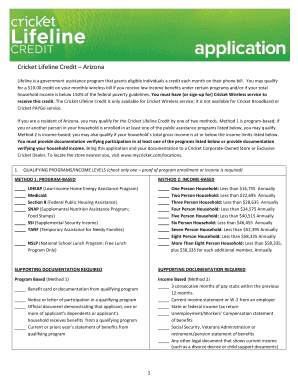 Cricket Lifeline Program  Form