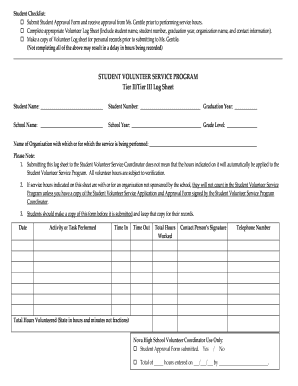 Faa Student Volunteer Service Program  Form