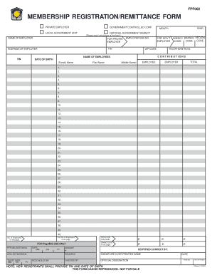 FPF060 MEMBERSHIP REGISTRATIONREMITTANCE FORM Pagibigfund Gov