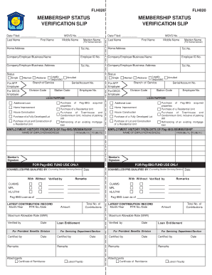 Pag Ibig Verification Slip  Form