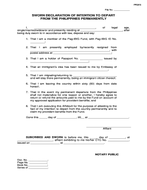 Sworn Statement Sample  Form