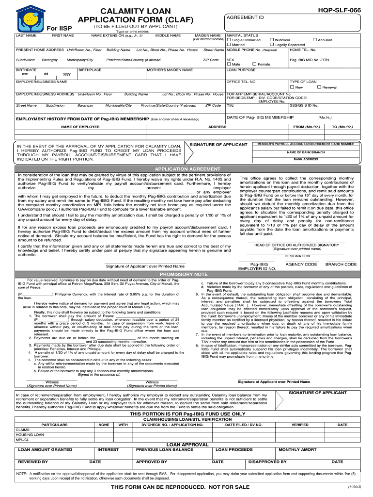  Pag Ibigcalamity Loan Form Fill Online 2020