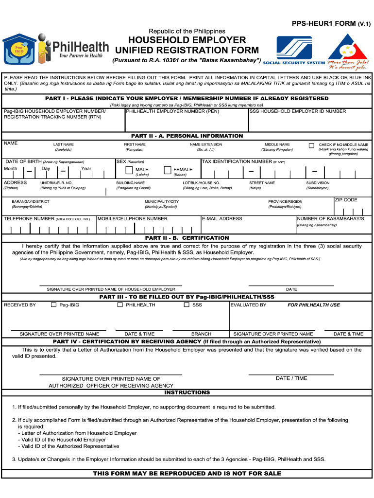 Get and Sign Household Employer Unified Registration Form