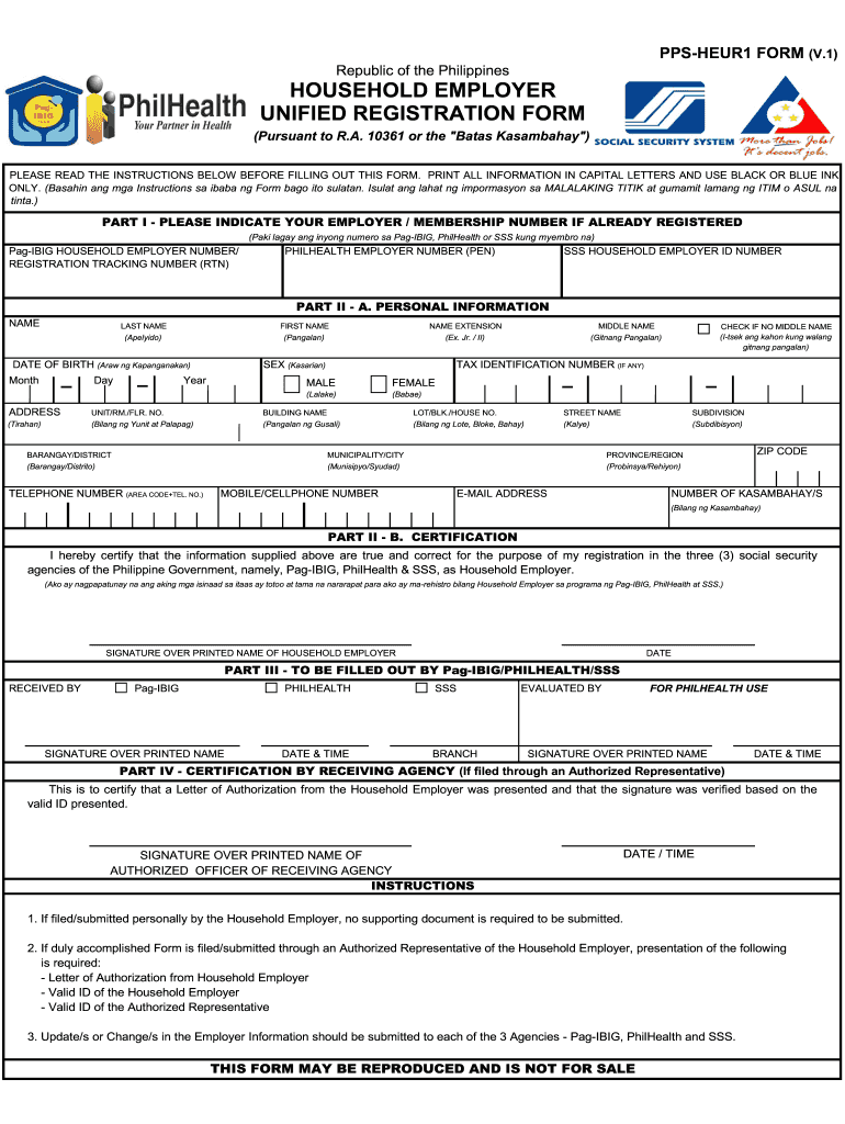 Household Employer Unified Registration Form